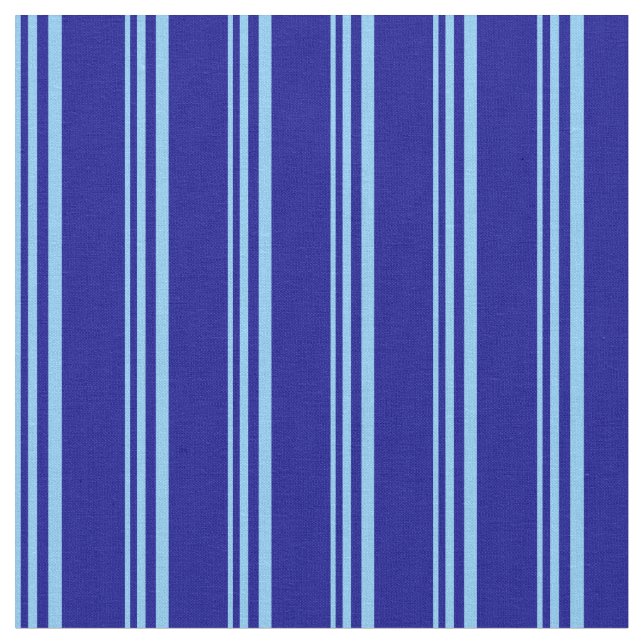 Tissu Ciel clair bleu et bleu foncé Motif rayé (Fermer)