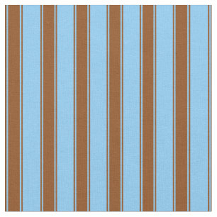 Tissu Ciel clair bleu et Brown rayures Motif
