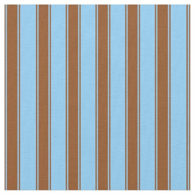 Tissu Ciel clair bleu et Brown rayures Motif (Fermer)