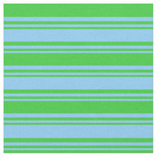 Tissu Ciel clair Bleu et Lime Vert rayures de couleur