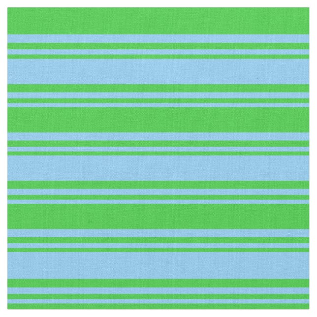 Tissu Ciel clair Bleu et Lime Vert rayures de couleur (Fermer)