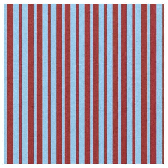 Tissu Ciel clair bleu et Motif rouge foncé rayé (Fermer)