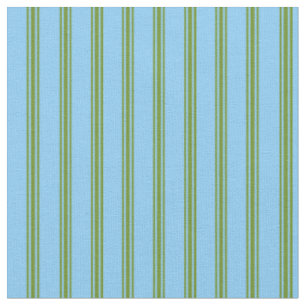 Tissu Ciel clair bleu et Motif vert