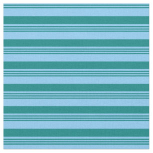 Tissu Ciel clair bleu et Turquoise rayures Motif