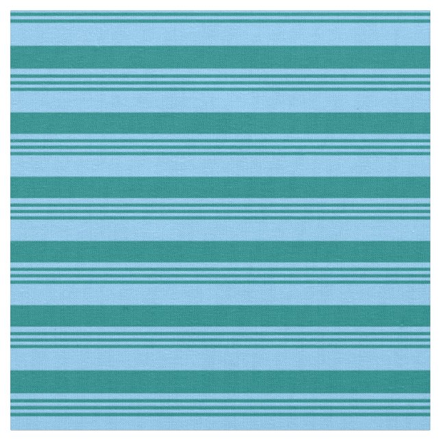 Tissu Ciel clair bleu et Turquoise rayures Motif (Fermer)