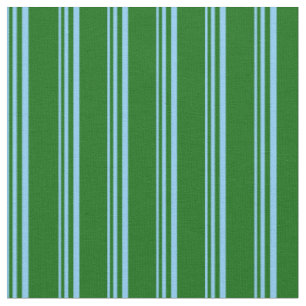 Tissu Ciel clair bleu et vert foncé Lignes/Motif de band