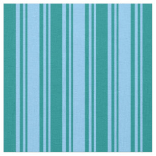 Tissu Ciel clair Bleu & Grandes Cyan foncé