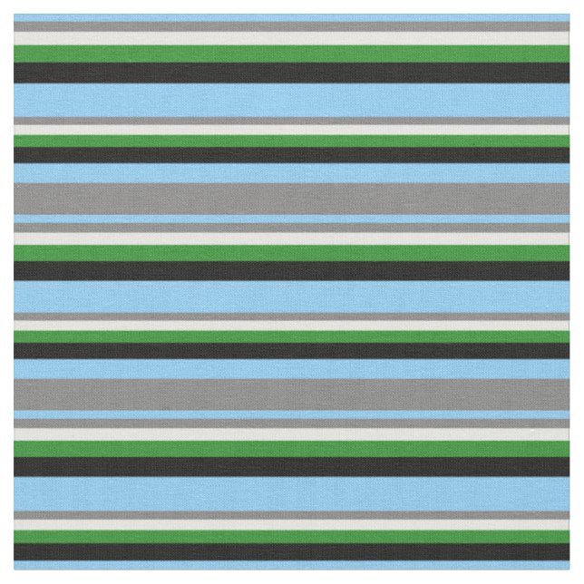 Tissu Ciel clair bleu, gris, crème à la menthe, vert & n (Fermer)