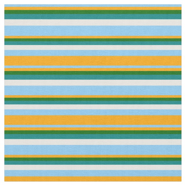 Tissu Ciel clair bleu, orange, vert foncé, Turquoise & b (Fermer)