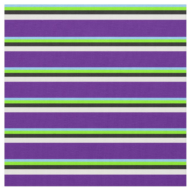 Tissu Ciel clair bleu, vert, noir, blanc et indigo (Fermer)