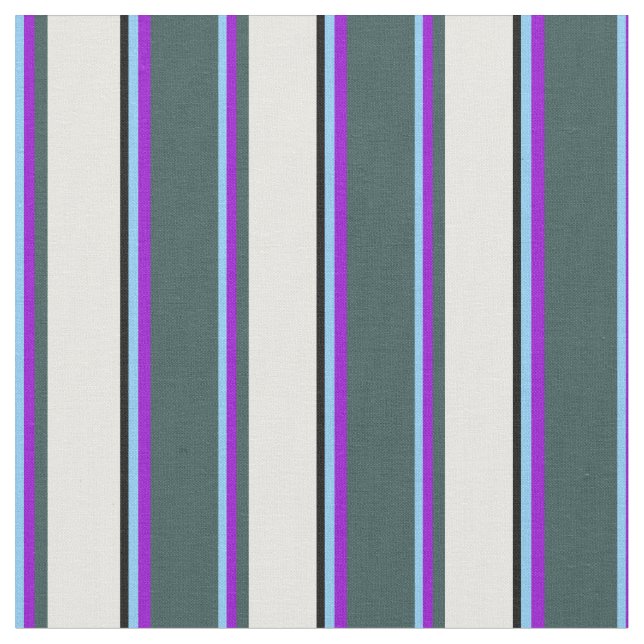 Tissu Ciel clair bleu, violet, gris, crème à la menthe e (Fermer)