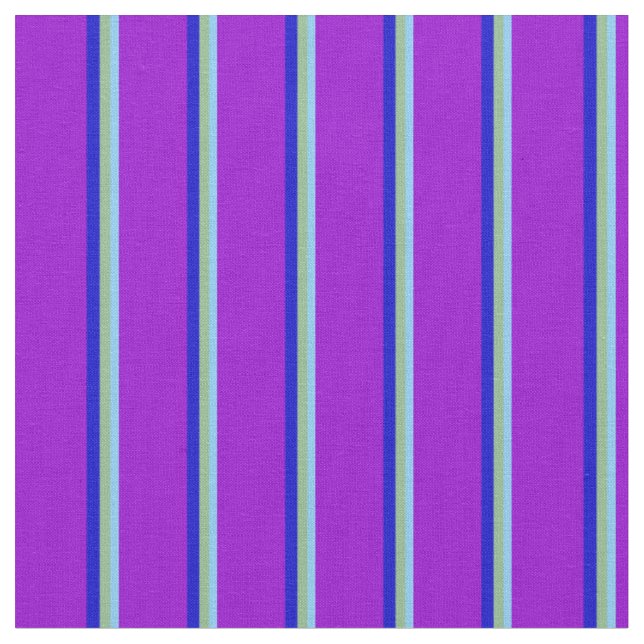 Tissu Ciel clair, Vert mer foncée, Bleu et Violet foncé (Fermer)