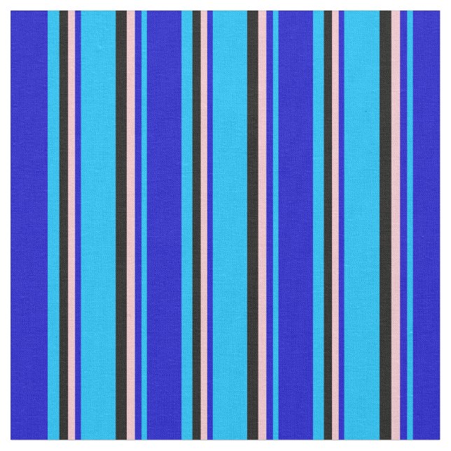 Tissu Ciel profond bleu, bleu, rose et noir (Fermer)