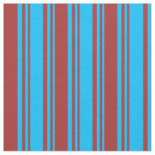Tissu Ciel profond bleu et Brown rayures/lignes Motif