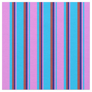 Tissu Ciel profond bleu, violet, bleu et Brown Motif