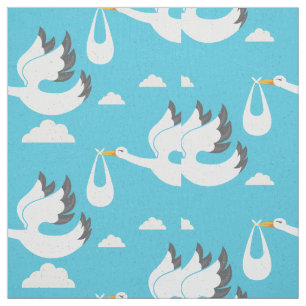 Tissu Cigognes mignonnes portant le motif de bébés