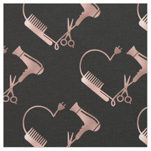 Tissu Ciseaux Rose Gold Coiffeur Salon Cœur