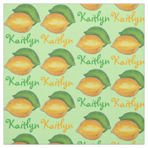Tissu Citron citron citron vert et agrumes jaunes