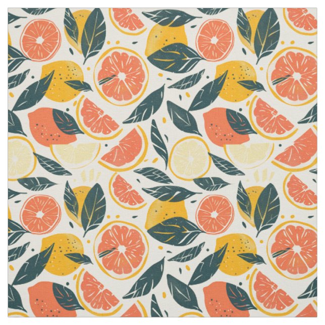 Tissu Citron & Fraise  (Échantillon)