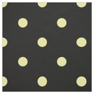 Tissu Citron jaune Pois sur noir