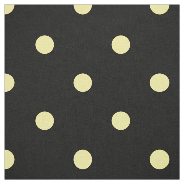 Tissu Citron jaune Pois sur noir (Échantillon)
