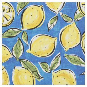Tissu Citron rouge Motif