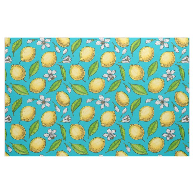 Tissu Citrons bleus (Fat Quarter)