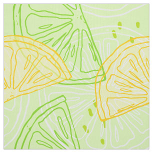Tissu Citrons d'agrumes vert citron motif