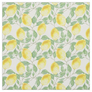 Tissu Citrons Et Fleur