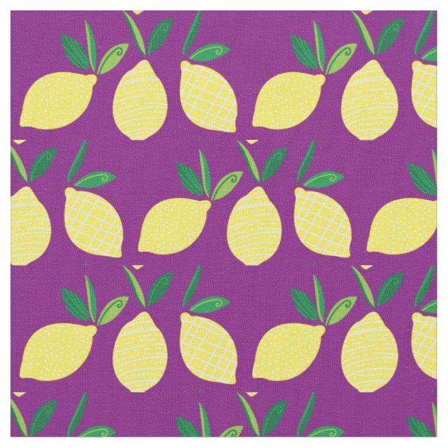 Tissu Citrons Fruits D'été Mignons (Fermer)