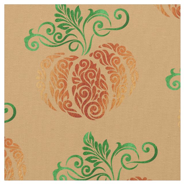 Tissu Citrouille d'automne Swirl (Fermer)