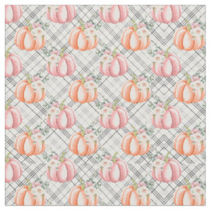Tissu Citrouille de chute rose