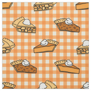Tissu Citrouille de pomme de automne et Motif de tarte d