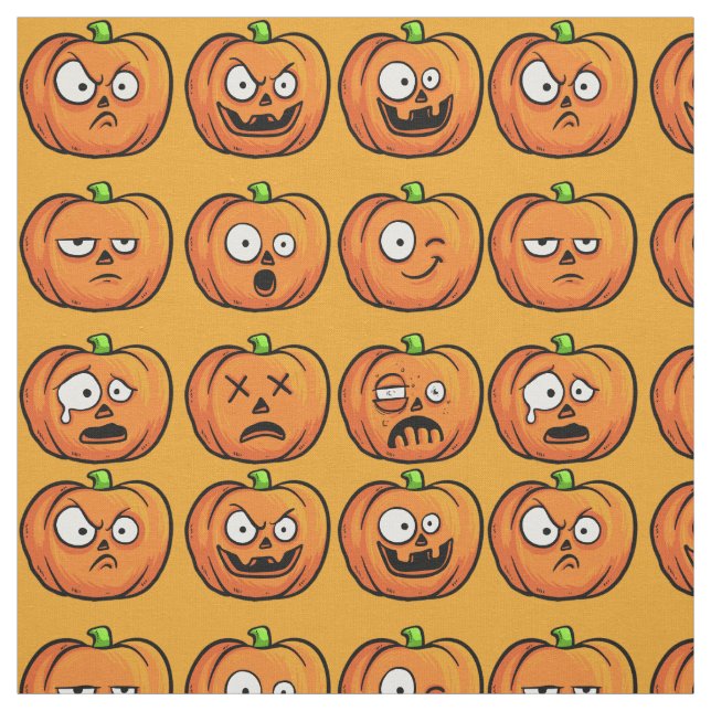 Tissu Citrouille d'Halloween (Échantillon)