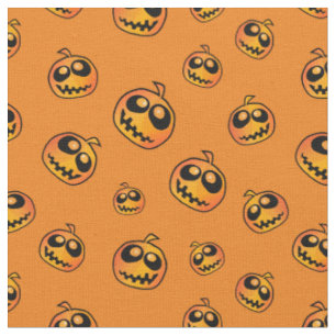 Tissu Citrouille Halloween Fun Face Motif