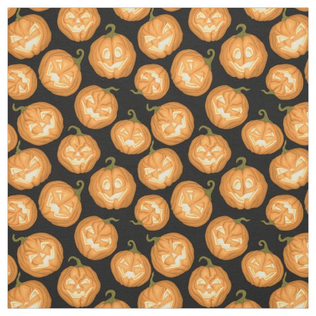 Tissu Citrouilles d'Halloween (Échantillon)