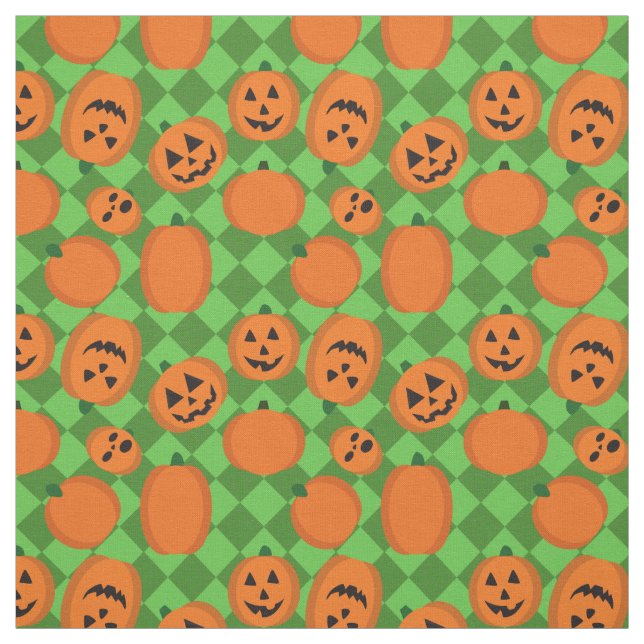 Tissu Citrouilles d'Halloween (Échantillon)