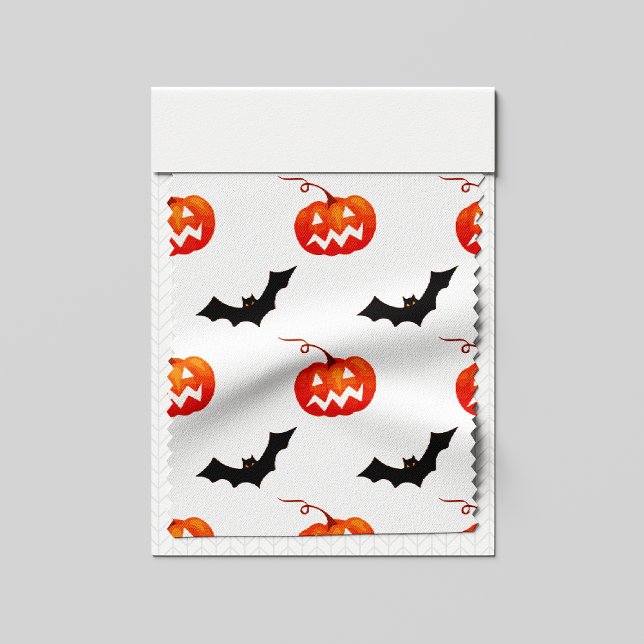 Tissu Citrouilles et chauves-souris d'Halloween, Trou ou (Créateur téléchargé)