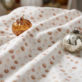 Tissu Citrouilles fantômes de motif pastel Halloween ID1