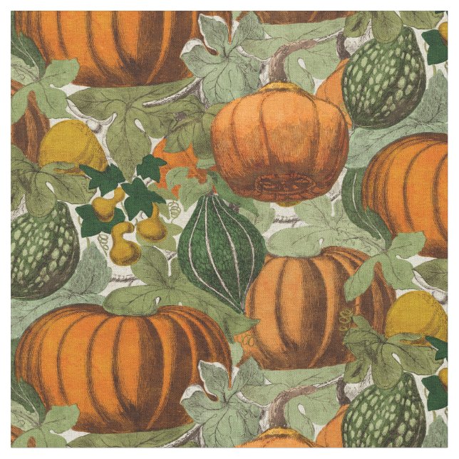 Tissu Citrouilles vintages (Fermer)