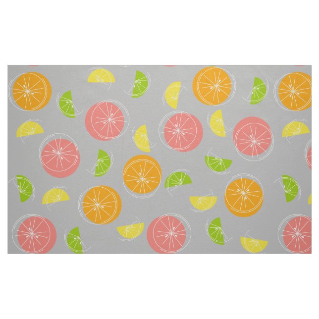 Tissu Citrus Gris à plusieurs gros caractères (Fat Quarter)
