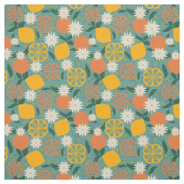 Tissu Citrus moderne du milieu du siècle  (Échantillon)