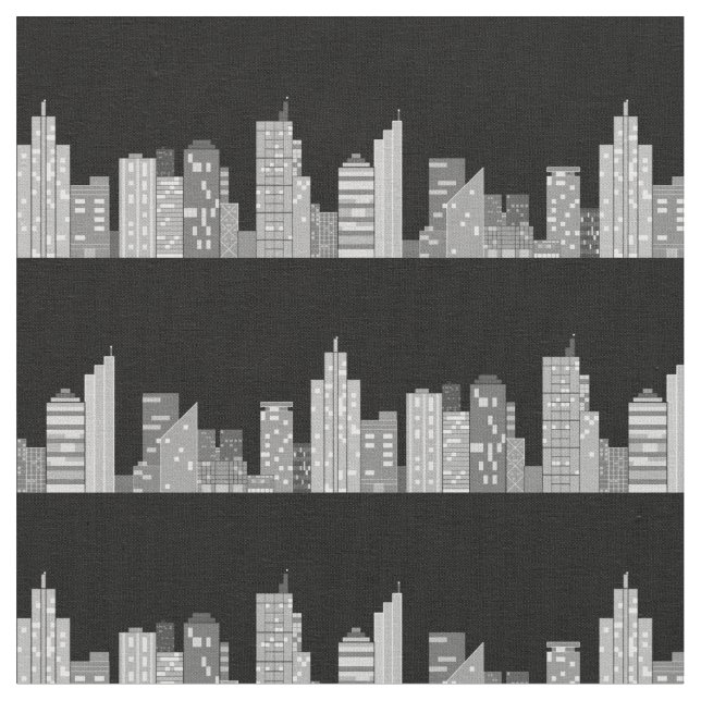 Tissu City Skyline de nuit (Fermer)