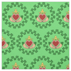 Tissu Claddagh et Knotwork vert
