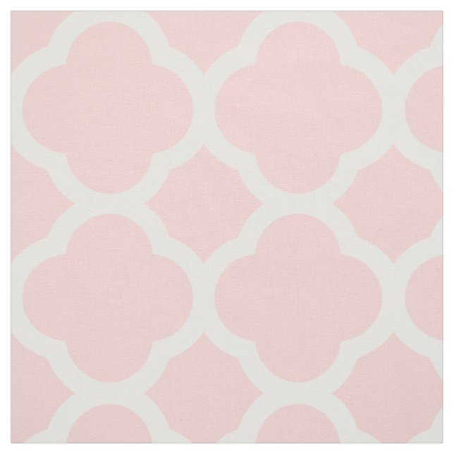 Tissu Clair rose moderne Quatrefoil Grande échelle (Échantillon)