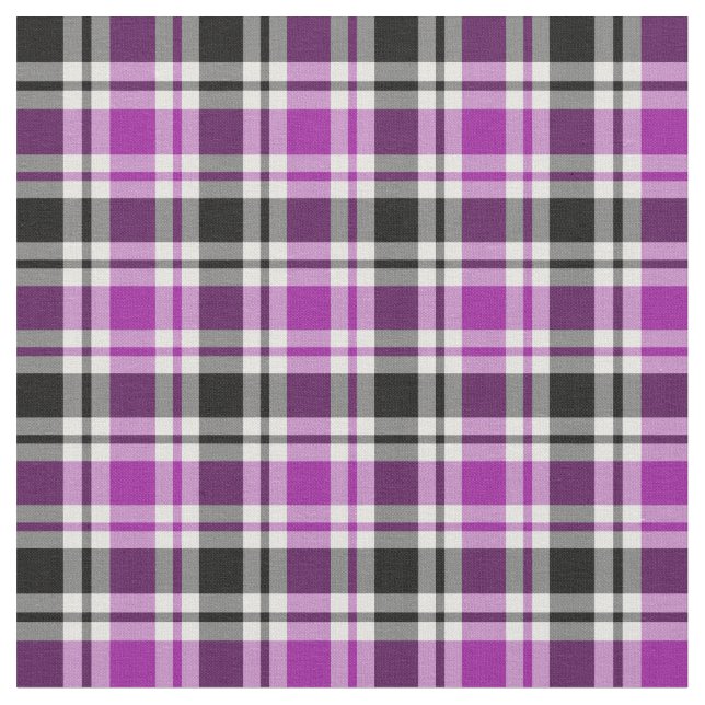 Tissu Clair violet, noir et blanc Plaid Motif (Fermer)