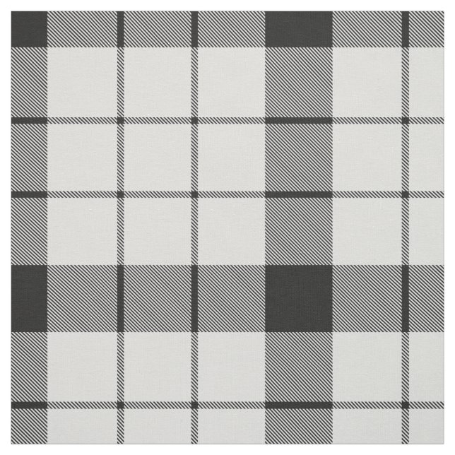 Tissu Clan MacFarlane Tartan noir et blanc (Échantillon)