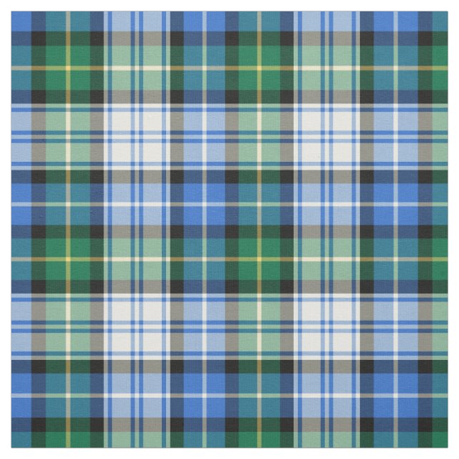 Tissu Clan MacNeil robe tatan bleu et vert plaid (Échantillon)