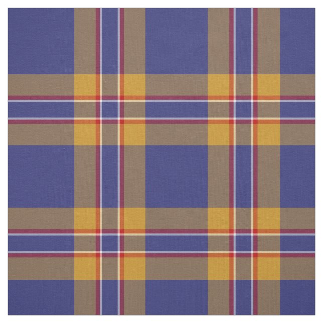 Tissu Clan McCann Tartan Plaid bleu et or (Échantillon)