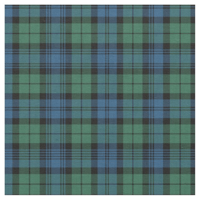 Tissu Clan Plaid Campbell Tartan Green Black Blue Check (Fermer)